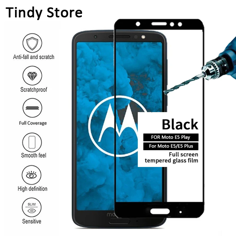

Для Motorala E5 Plus Play закаленное стекло полное покрытие 9H Высококачественная защитная пленка Взрывозащищенная защита экрана