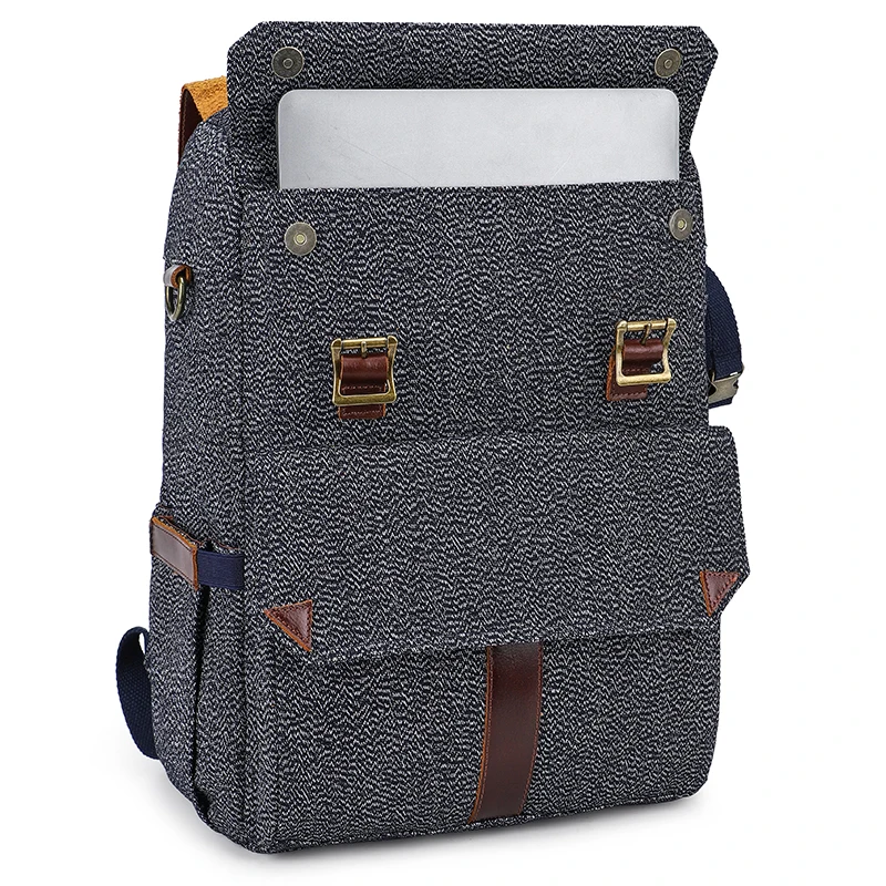 large capacity travel hiking daypack bag waterproof fashion canvas leather photography camera backpack dslr camera bag for women free global shipping