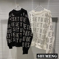 2021 autumn new letter rhinestone hoodies hot drilling pattern round neck long sleeved sweatshirt cool pullover top women shirts