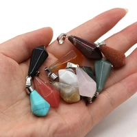 natural stone pendant geometry shape semi precious stones exquisite charm for jewelry making diy necklace bracelet accessories