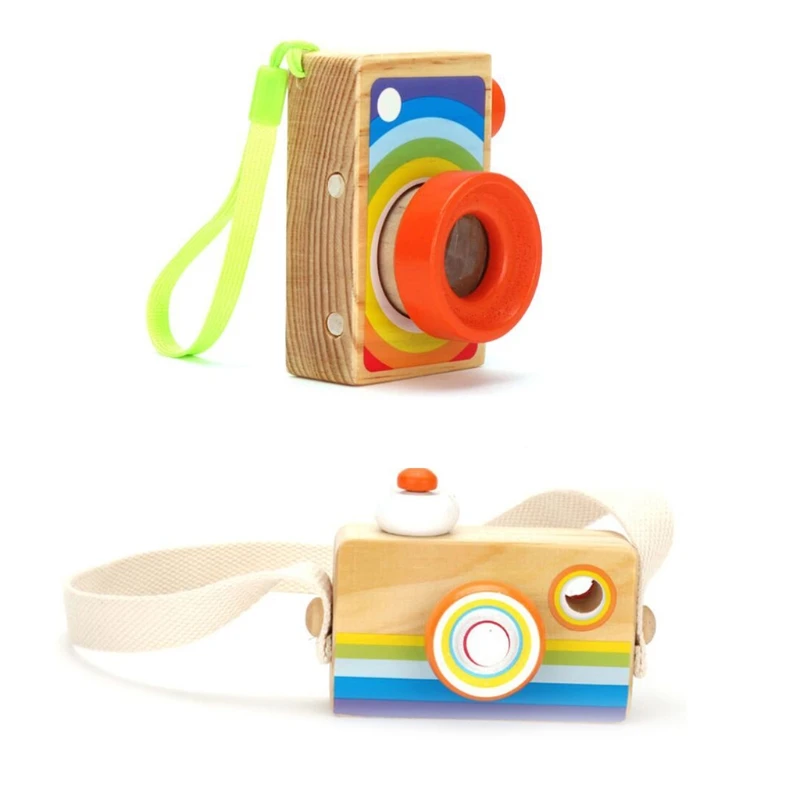 

Nordic Hanging Wooden Camera Montessori Toy with Strap Children Kids Room Decoration Photography Props