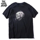 Мужская футболка COOLMIND, из 100% хлопка, с космическим принтом черепа, повседневная, летняя, свободная, крутая футболка, мужские футболки, топы