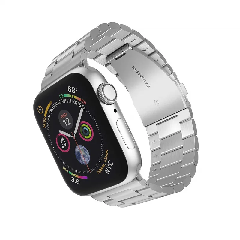 Браслет из нержавеющей стали, совместимый с Apple watch series 5 4 40 мм 44 мм, браслет со звеньями для iwatch 3 2 1 38 мм 42 мм