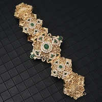 algerian womens luxury belt hollow flower pattern oval bejeweled inset ladies wedding dress jewelry decorative waist chain