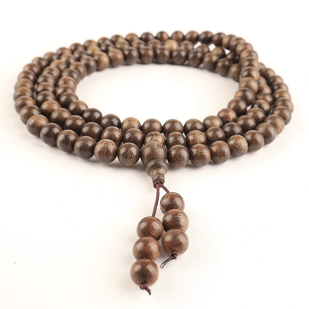 Kalimantan Shen xiang wood hand string108alosewood Buddha beads play men and women string chain tangbed accessories pendant | Украшения и