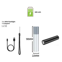 usb rechargeable simple creative led flashlight aluminum alloy focus 3 lighting modes 200 meters illumination distance