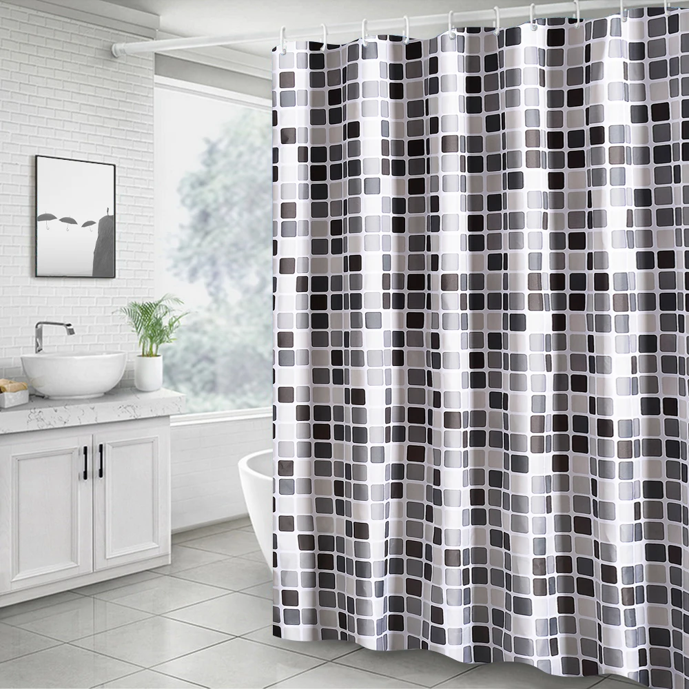 1 шт. занавеска для ванной из полиэстера водонепроницаемая душа с крючками