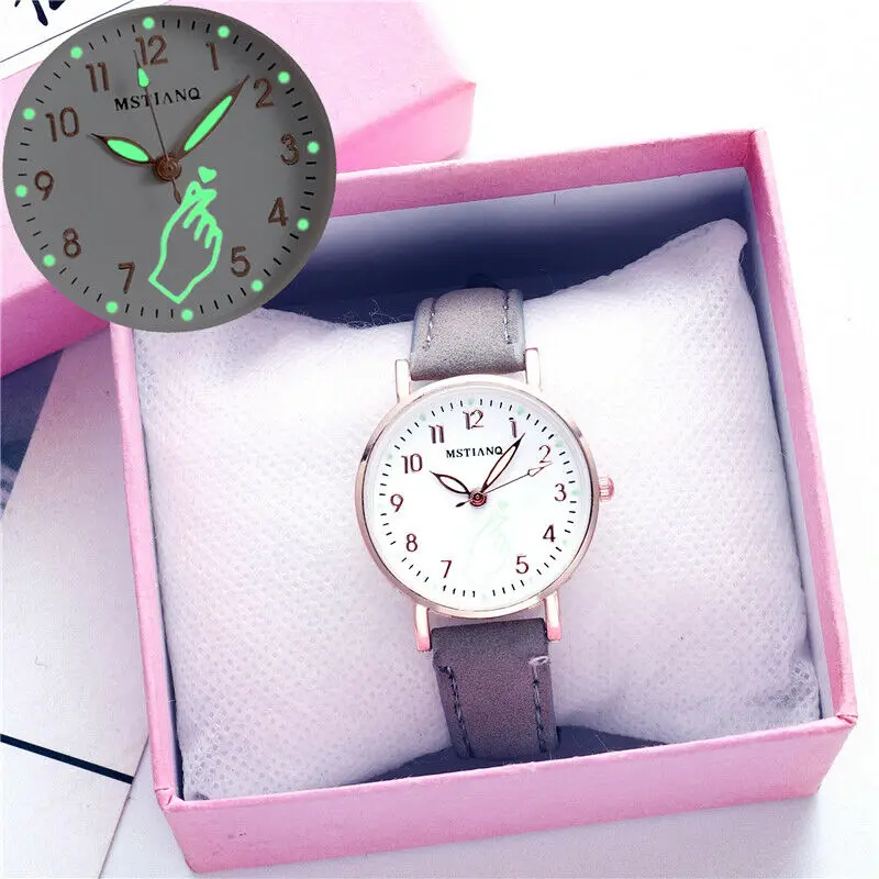 Women Casual Luminous Watches Leather Analog Quartz Wrist Watch 2021 New Accessories