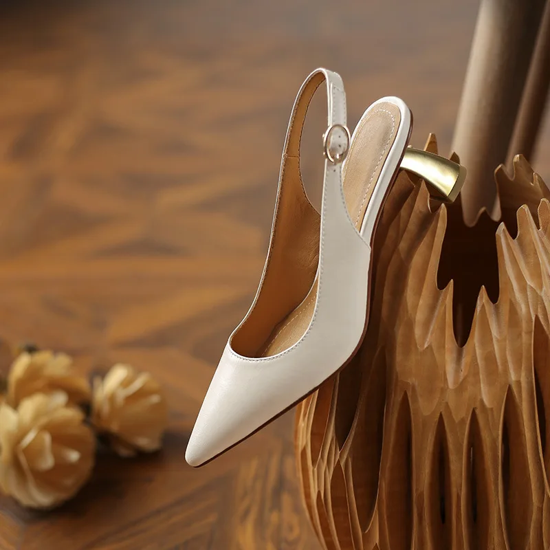 

Босоножки женские кожаные на среднем каблуке, низкий каблук-шпилька, удобная обувь для девушек, большие размеры, лето 2022