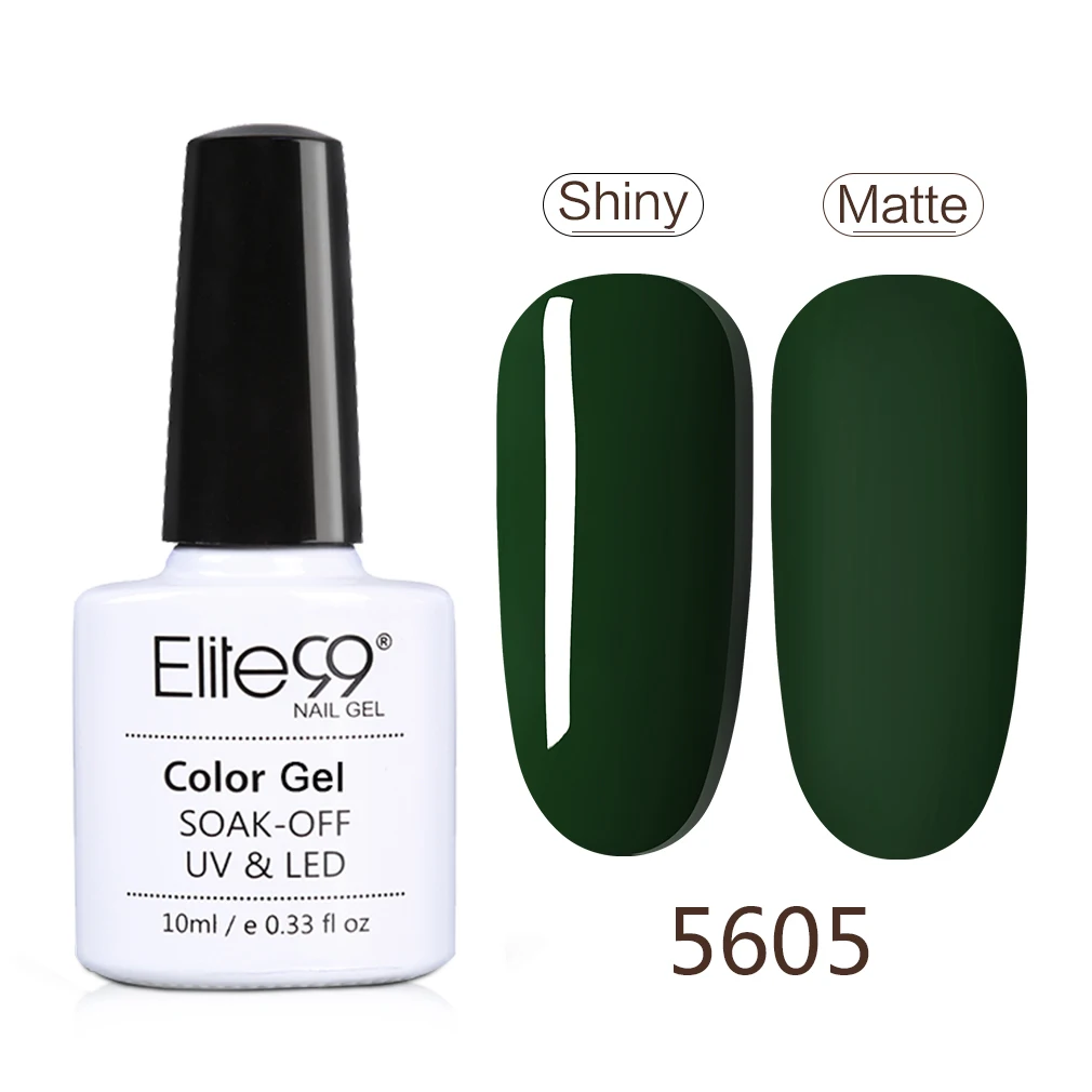5605 Elite99 10 мл зеленый Цвет гель лак для ногтей полу Перманентный лак для ногтей УФ-гель Гибридный лак Эмаль Гель-лак - Цвет: 5605