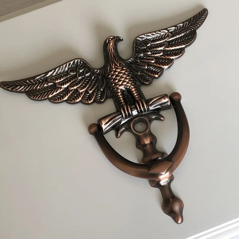 Античный Европейский Дверной замок цинковый сплав голова Орла ручка кольцо