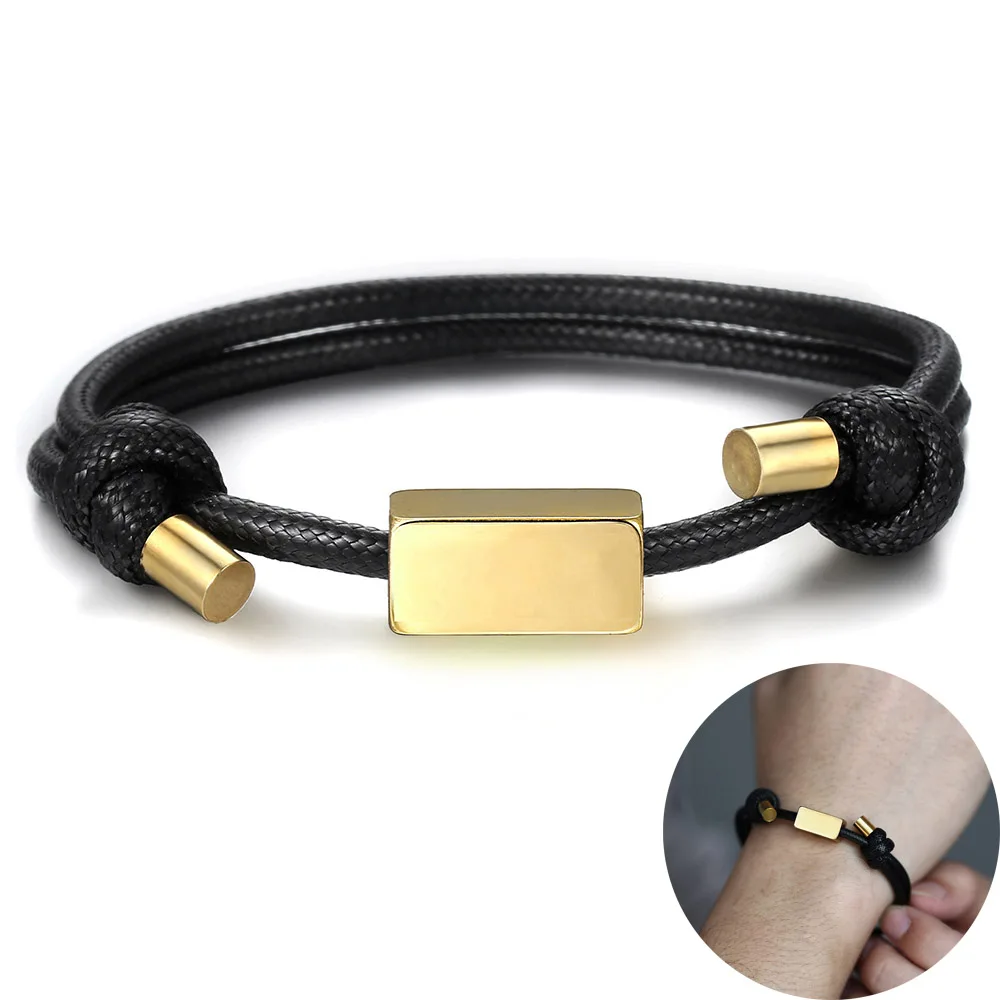 ID браслет для мужчин и женщин золотой цвет нержавеющая сталь ювелирные изделия