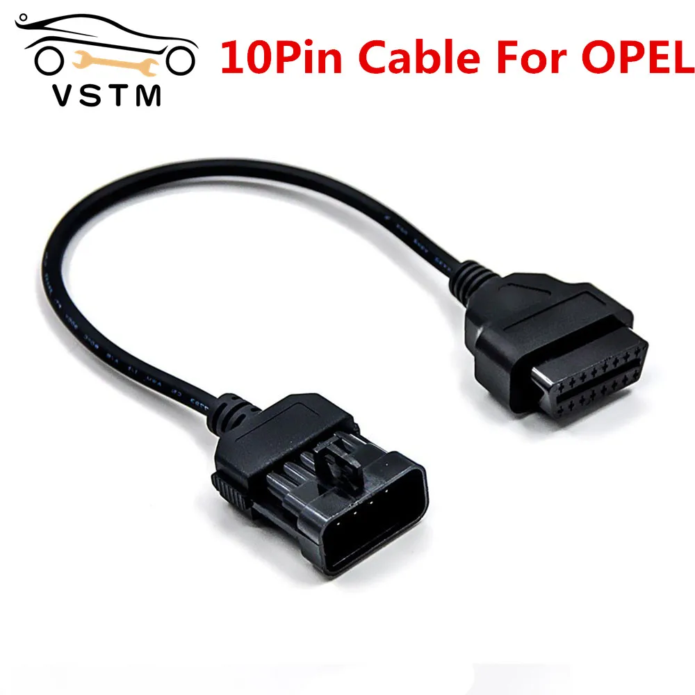 

2021 Новый 10Pin OBD OBD2 соединительный кабель с разъемом кабеля работает для O * pel OPCOM диагностический адаптер 10 Pin к OBDII 16 контактный кабель с высок...