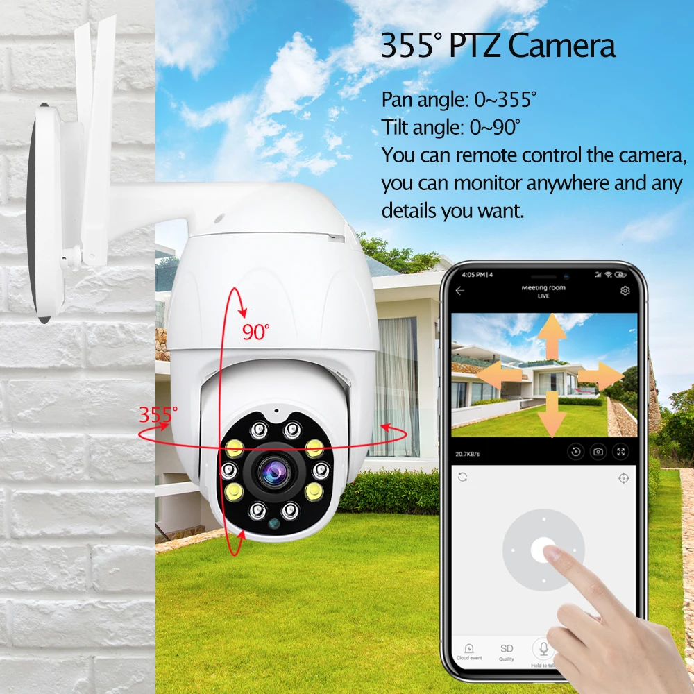 1080P IP камера WIFI наружная PTZ 4X цифровая безопасности с зумом Беспроводная