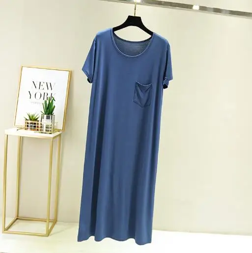 Casual cotton night shirt new modal loose nightgowns women home clothes korean long dress womens night wear sleepwear nightie