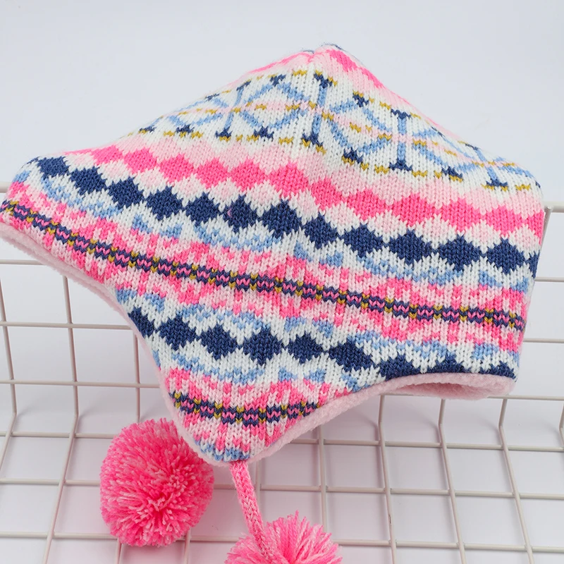 Шапка для девочек шарф набор зимняя шапка ушанка розовая акриловая флисовая