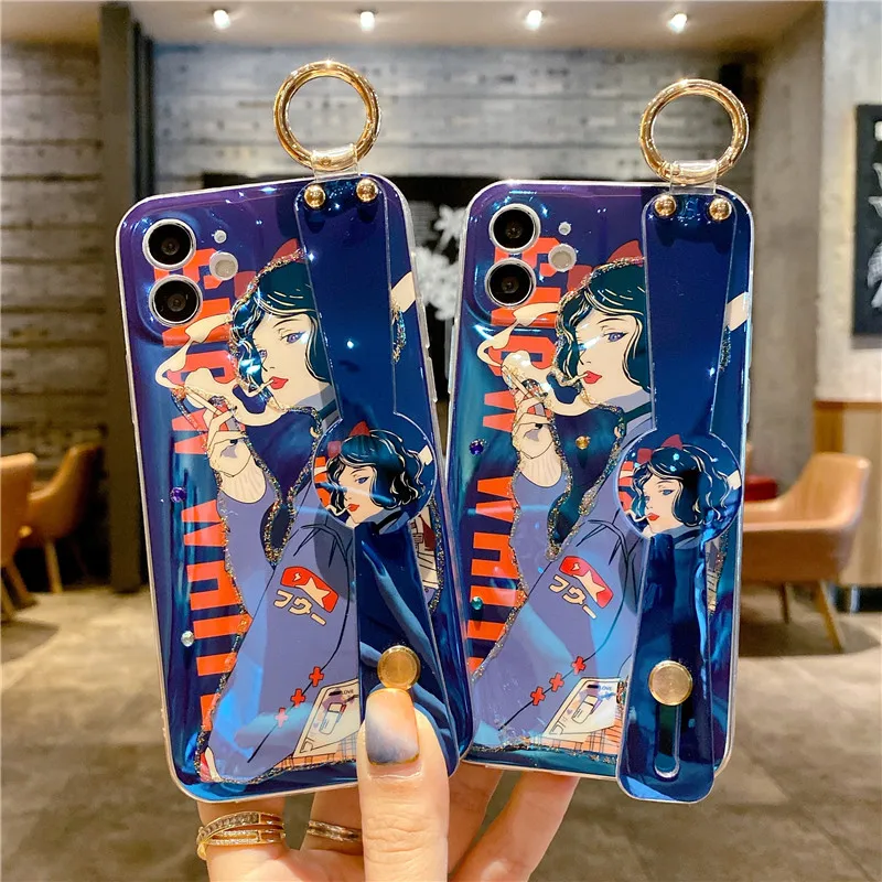 

Kawaii Japanese Anime illustration Girl Phone Case For iPhone 11 Pro Max Xr X Xs Max 7 8 Puls SE 2020 Cases Soft Silicone Cover