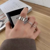 2022 trend punk gothic rock hip hop rings set for women fashion girl knuckles joint accessories vintage open adjustable jewelry