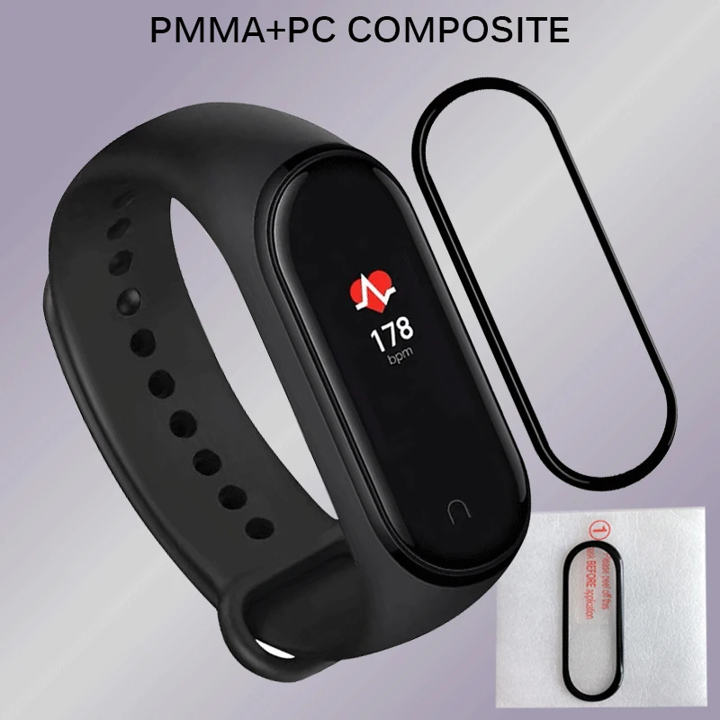 Прозрачная пленка для экрана смарт браслета Xiaomi Mi Band 4 устойчивая к царапинам