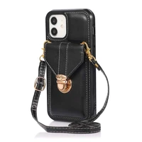 leather card shoulderrd phone card package for iphone13 12 11 pro xs max x xr se 2020 8 7 6 plus 6 s iphone 11 pro max cases