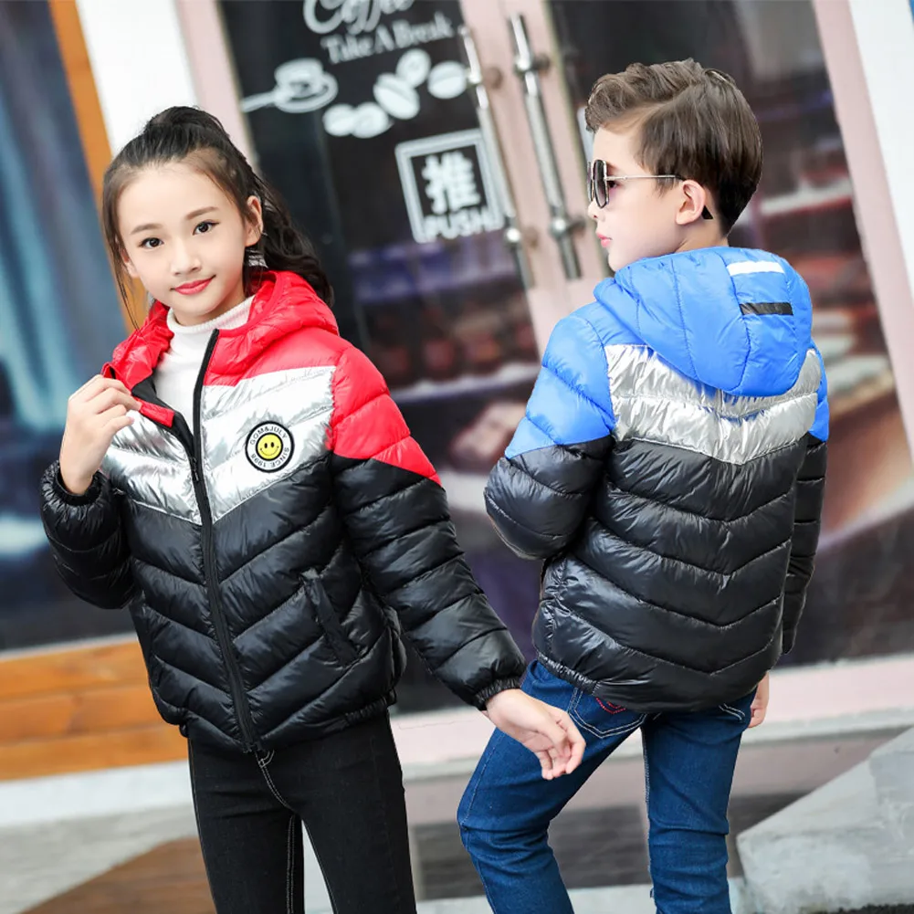 Детское пуховое пальто детская хлопковая куртка с капюшоном в Корейском стиле