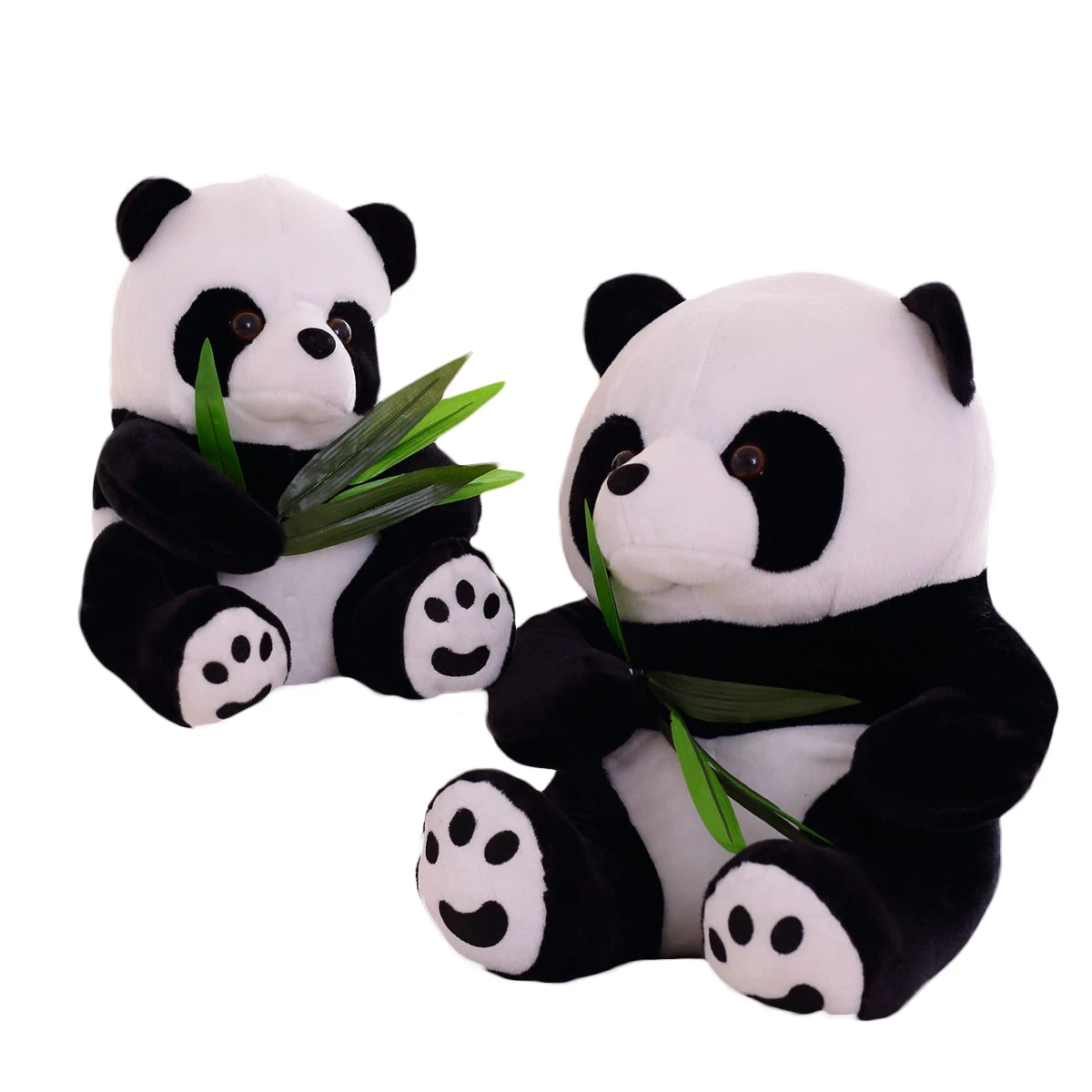 1PC Vivid Funny Panda with Bamboo Leaves Plush Toys Soft Cartoon Animal Black and White Stuffed Pendant Doll Kids Gifts | Игрушки и