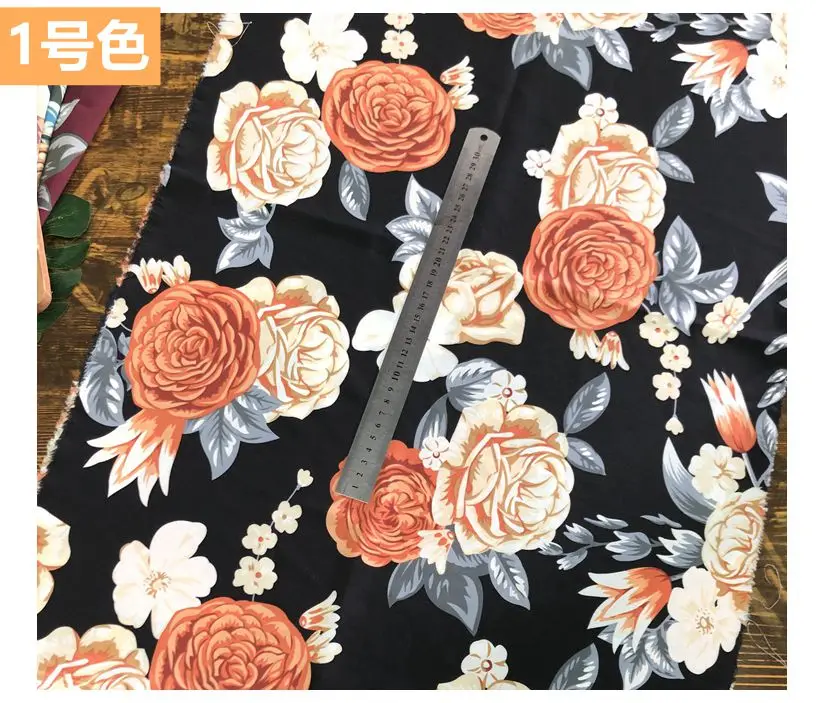 Эластичная ткань с принтом мягкая непрозрачная модная для платья черная зеленая