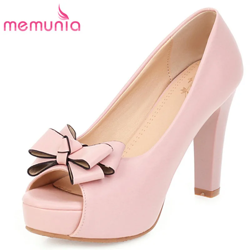 

MEMUNIA 2020 new arrive women sandals peep toe bowknot summer high heels platform sandals elegant party wedding shoes woman