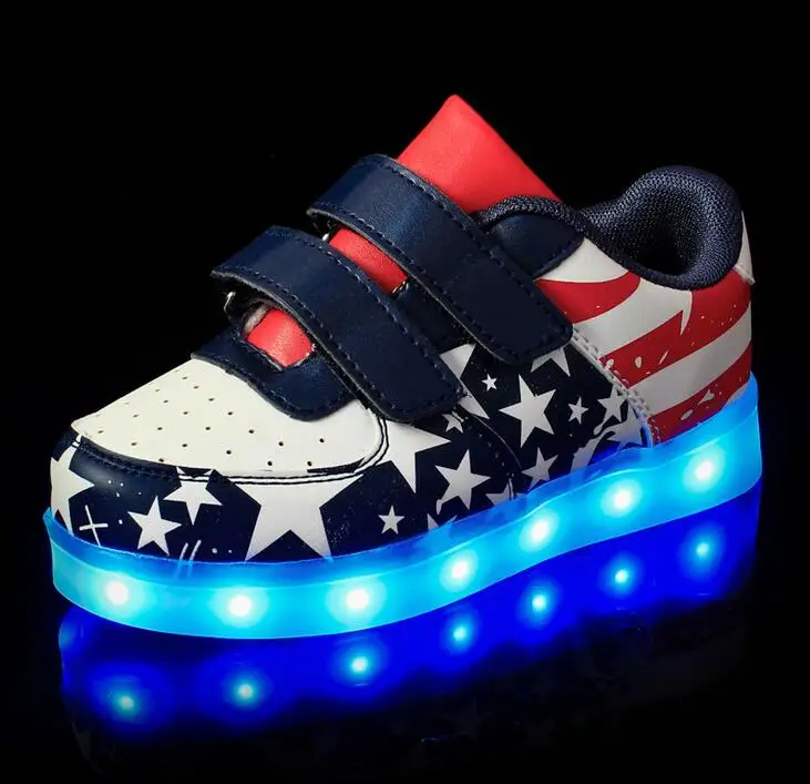 

2018 New USB charging Fashion colorful glowing student shoes boy fluorescence ghost step lights LED luminous sport of the girls