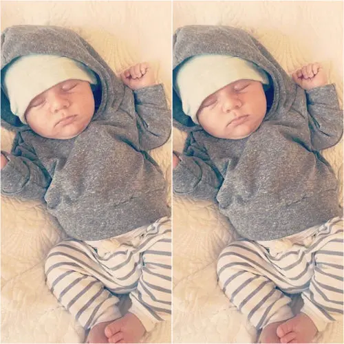 

2pcs New autumn baby girl Boys clothes set 2020 Newborn Baby Boy Girl Warm Hooded Coat Tops+Pants Outfits Sets