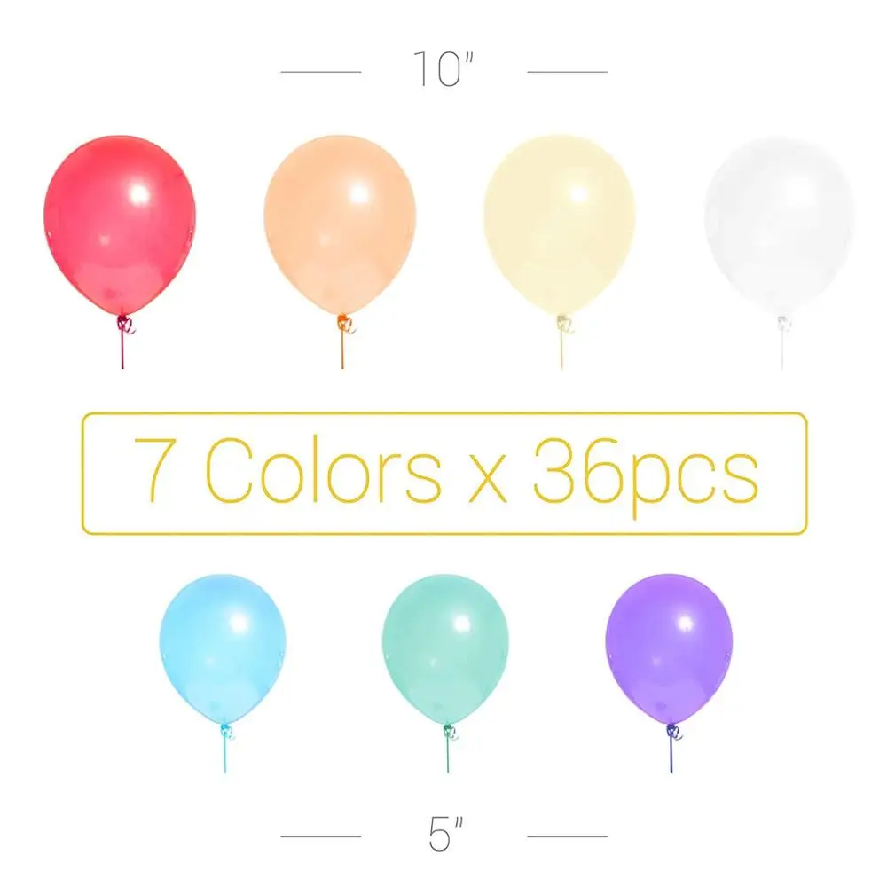 252 шт./компл. радужные шары арочный комплект 7 цветов латексные Globos Свадебный