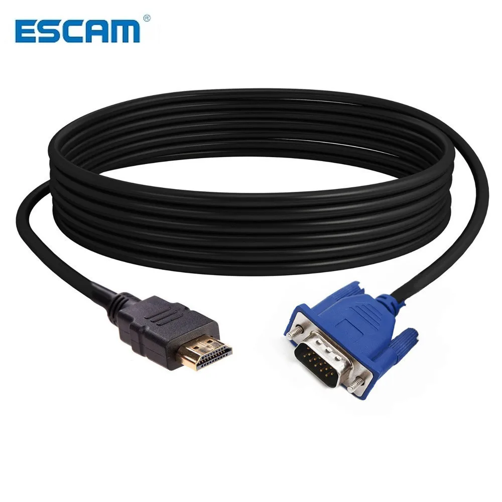 Кабель HDMI совместимый с VGA 1080P HD 3 м/5 м/10 м аудиоадаптером для кабеля штекер
