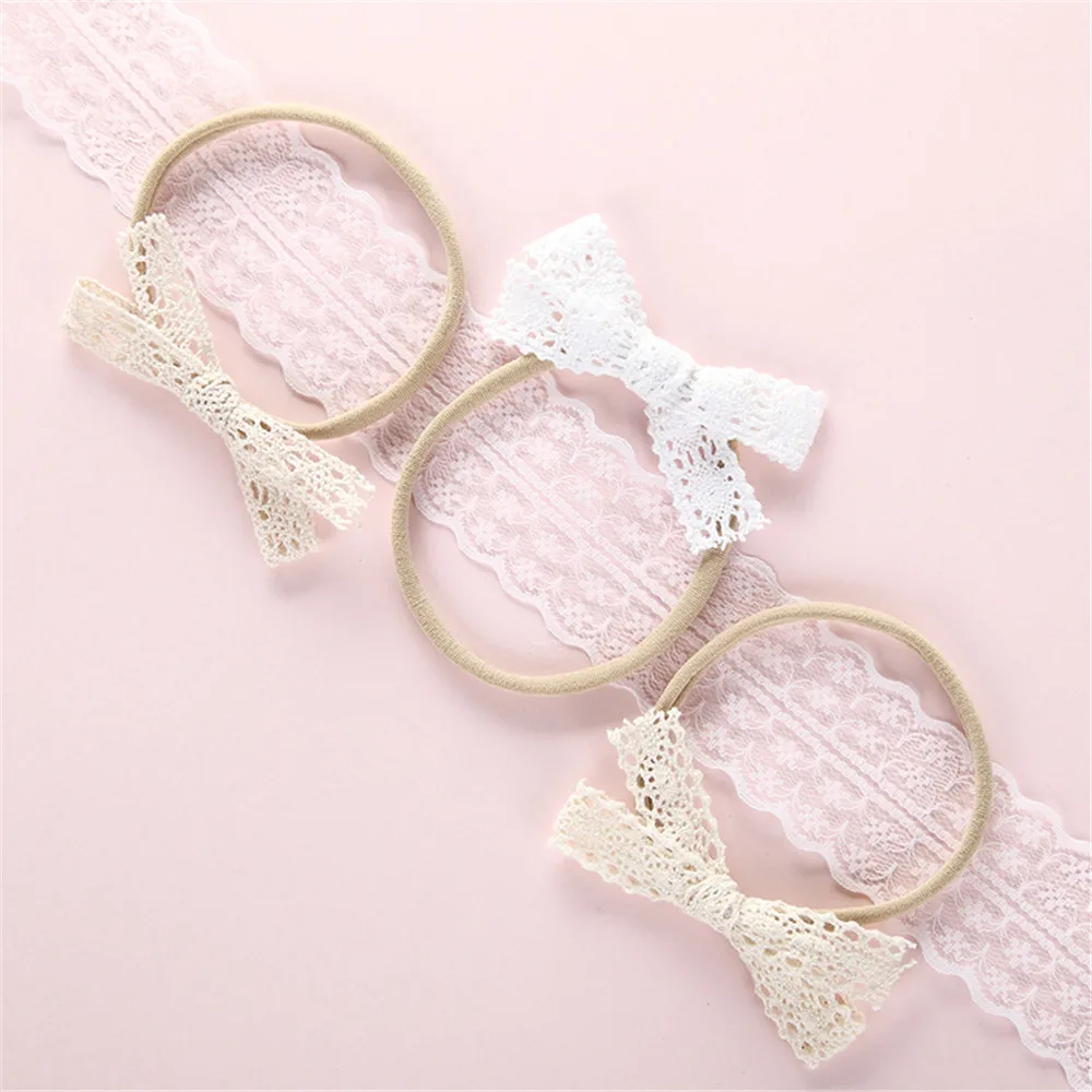 6 шт./упак. кружевная отделка ручной работы резинки для волос мягкая нейлоновая