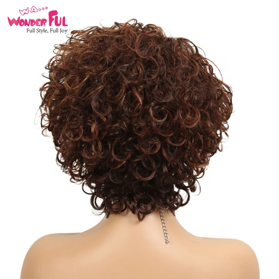 Парик из коротких афро кудрявых натуральных волос дешевые парики для чернокожих