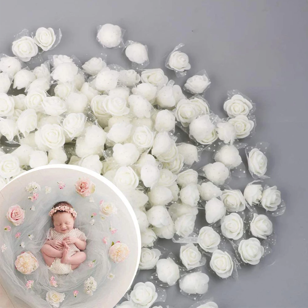 

200PCS Rose Heads Bulk Mini Artificial Foam Rose Heads Flowers For DIY Crafts Home Wedding Party Decorations Festival Supplies