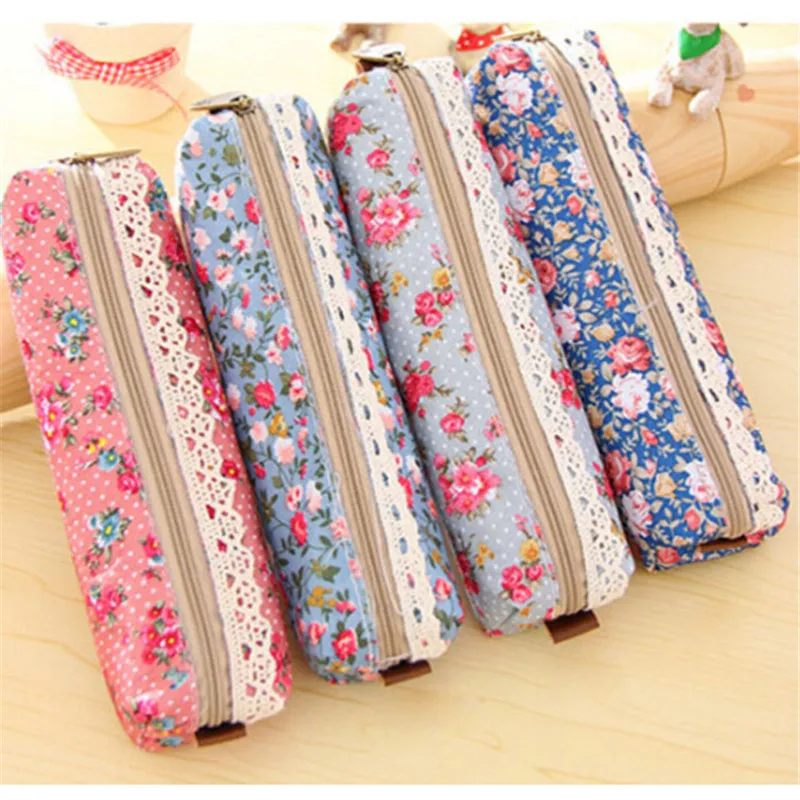 

Fashion Cute Slim Mini Cosmetic Bag Mini Retro Flower Print Case Makeup Pouch Purse Cosmetic Cases Coin Bag Estojo Escolar