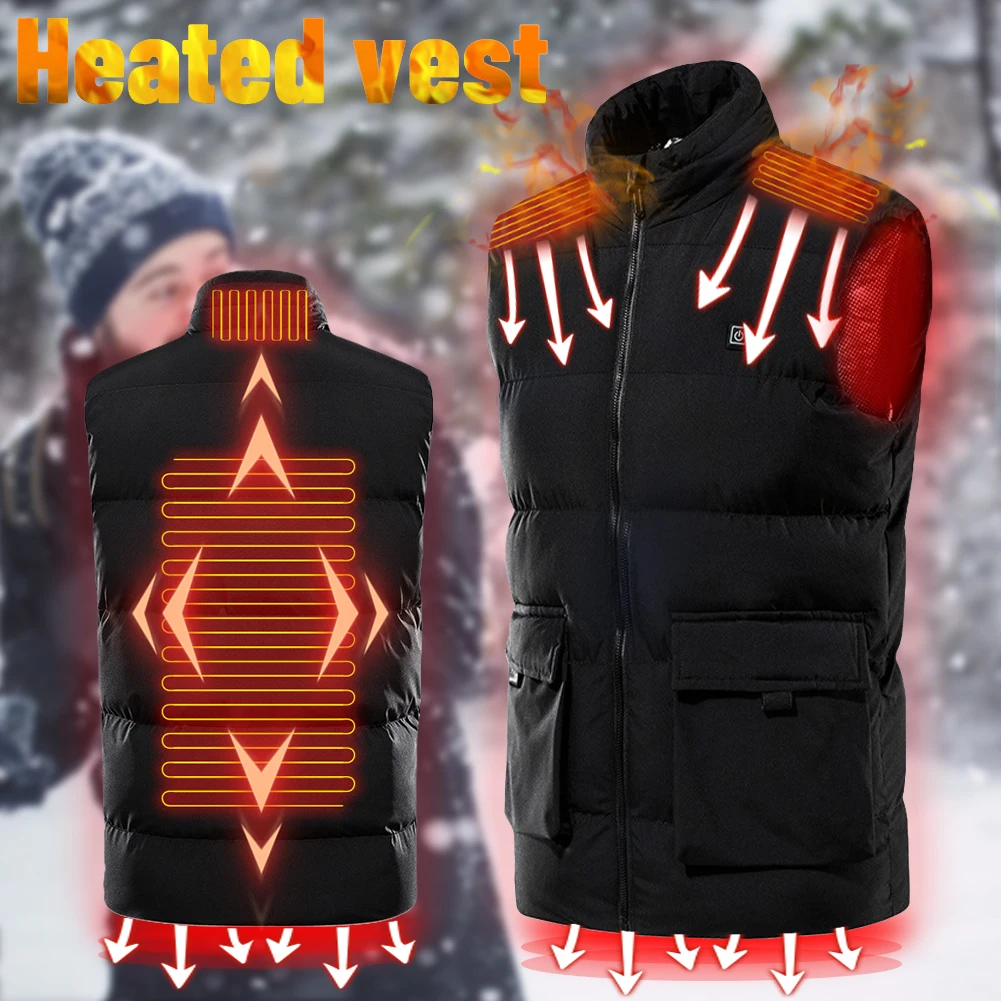 

New 4 Heated Vest Jacket Men Women Coat Clothes Camouflage USB Electric Heating Winter Thermal vest Jacket outdoor sports