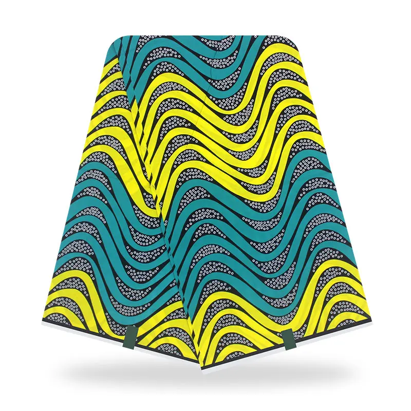 Настоящий синий лист Настоящая Африканская вощеная ткань принтом Анкары Высокое