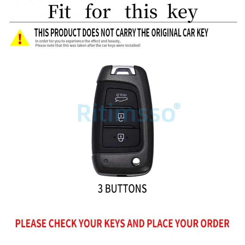 Чехол-книжка для автомобильного ключа из цинкового сплава Hyundai Elantra Solaris Tucson i30 i35