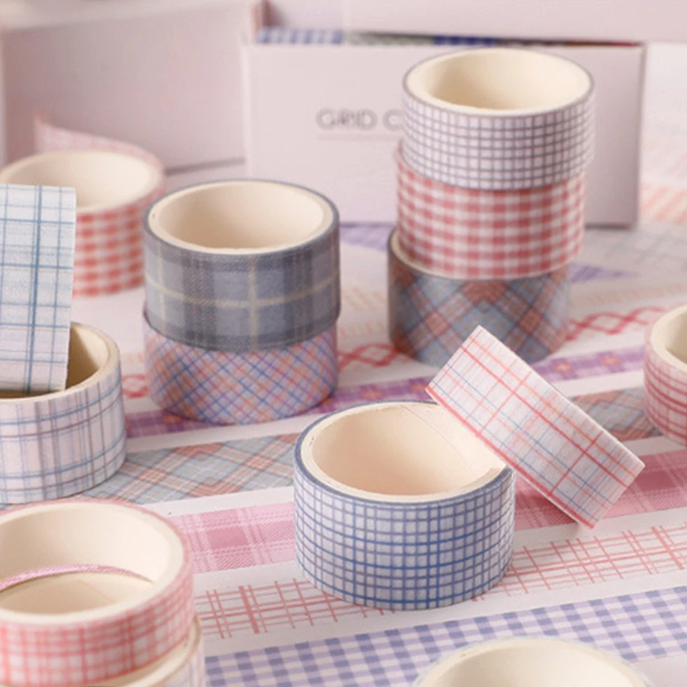 6pcs/set Basic England Style Plaid Stripe Decor Washi Tape Set DIY Background Scrapbook Sticker Masking Kawaii Hot |
