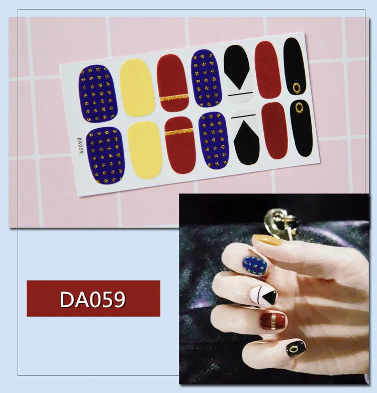 14tips/sheet stickers for nails Full Cover Sticker Wraps Decorations Manicure Slider Nail Vinyls Nails Decals | Красота и здоровье
