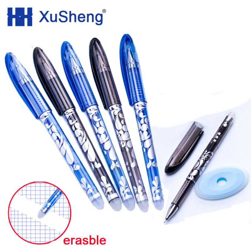 12 шт./компл. 0 5 мм синего цвета с черными чернилами гелевая ручка стержень со