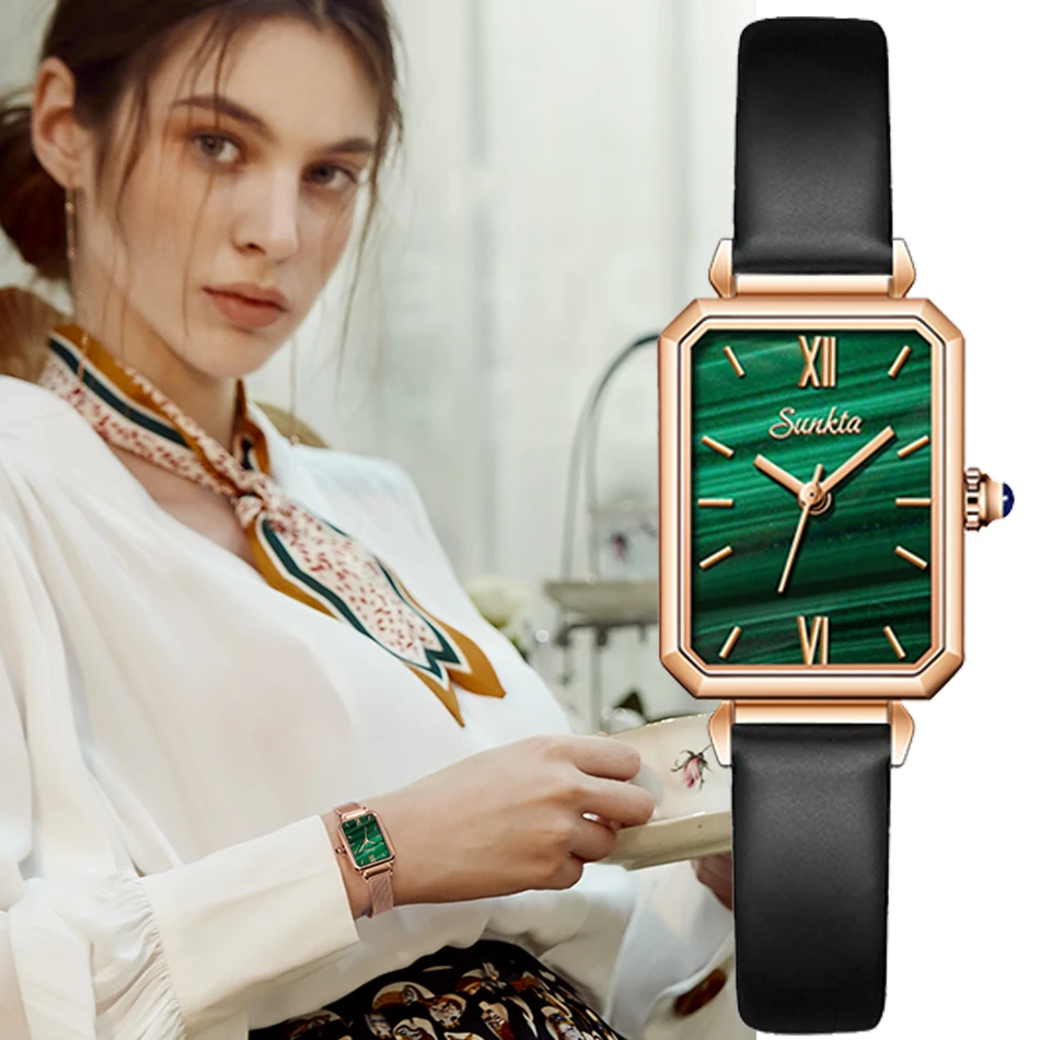 Часы наручные SUNKTA женские кварцевые брендовые Роскошные модные повседневные