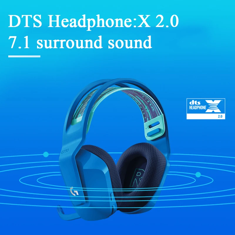 Logitech G733 LIGHTSPEED Wireless RGB Gaming Headset PRO-G DTS Headphone X 2.0 surround sound Suitable for computer gamers | Электроника