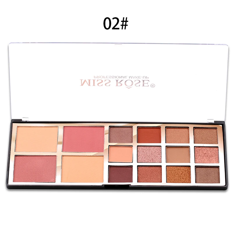 

Hot Cosmetics Set 12 Colors Eyeshadow Palette with 2 Blush 2 Pressed Powder EY669