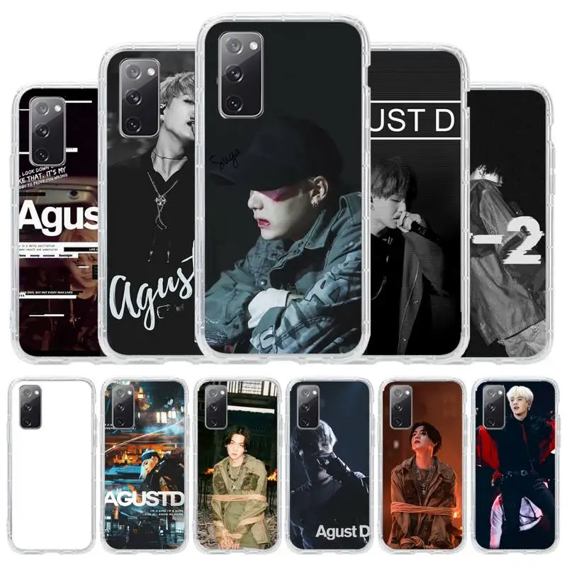 

Agust D Suga King Cute Phone Case For Samsung Galaxy S8 S9 S10 Plus S10E S20FE A71 A51 A21S Clear Silicone Transparent Cover