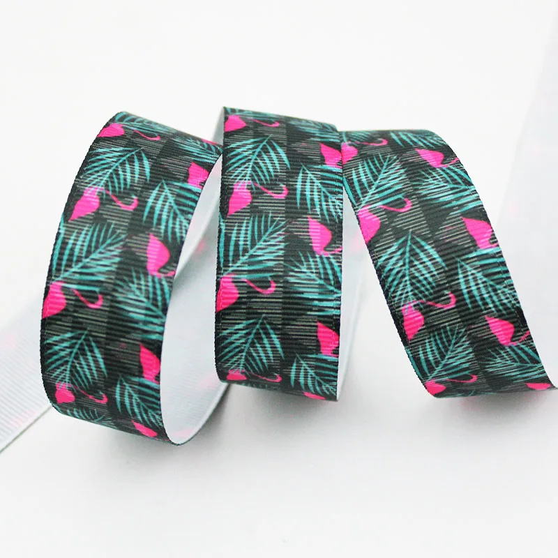 

New design Flamingo printed grosgrain ribbon DIY handmade materials,wedding gift wrap 16mm 22mm 25mm 38mm 57mm 75mm