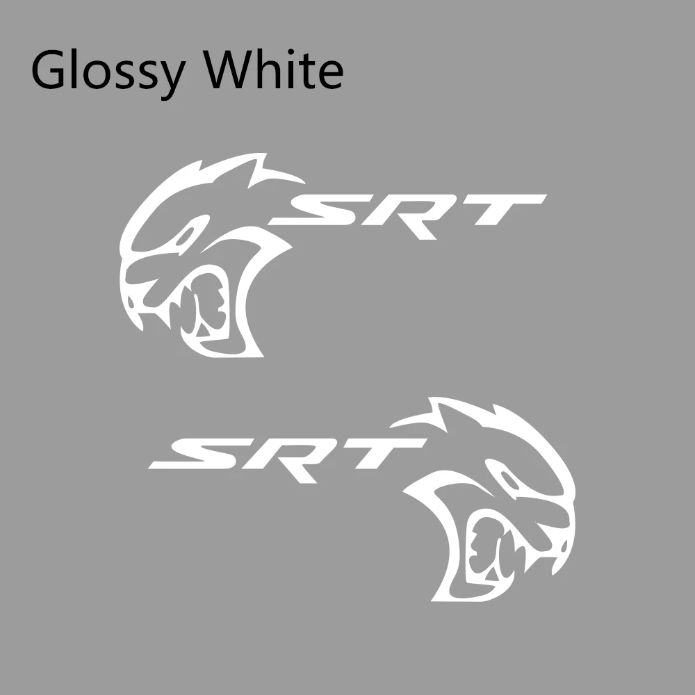 Glossy White 2 шт. наклейки для боковой двери автомобиля для Dodge Mopar Challenger Srt DIY Авто Виниловая пленка наклейки для стайлинга автомобиля аксессуары для тюнинга автомобиля - Название цвета: Glossy White