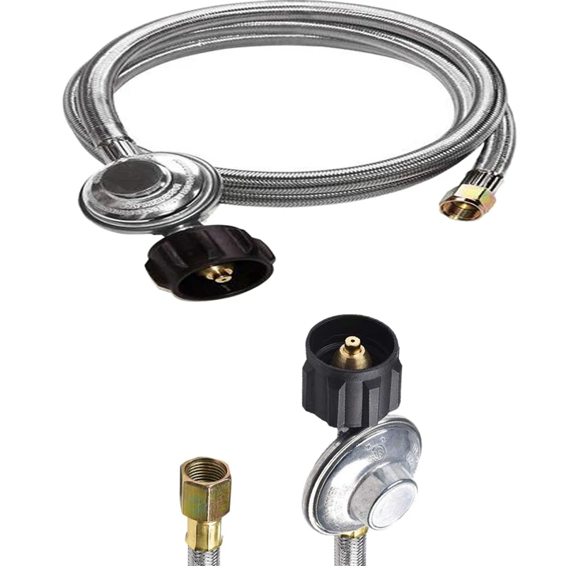 6FT нержавеющая плетеная трубка Регулятор пропана со шлангом низкого давления LP