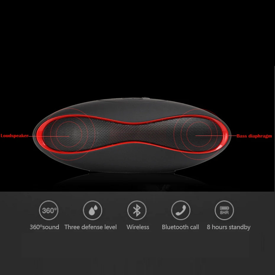 Беспроводная мини Bluetooth-колонка Портативная колонка стерео музыкальная микрофон